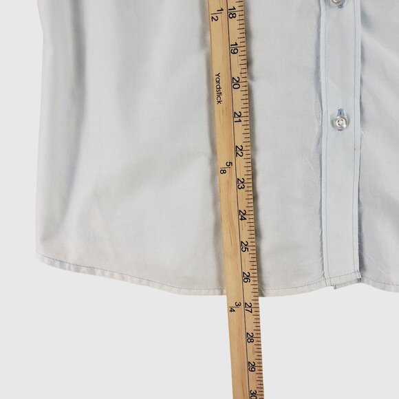 ST. Johns Bay Womens Gradient Blue To White Button-Up Long Sleeve Shirt Petite L - Picture 6 of 11